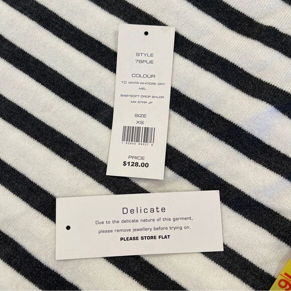 NWT French Connection Drop Shoulder Striped Sweater XS - Picture 5 of 10